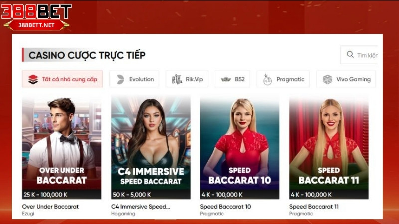 Kinh nghiệm chơi live casino 388bet