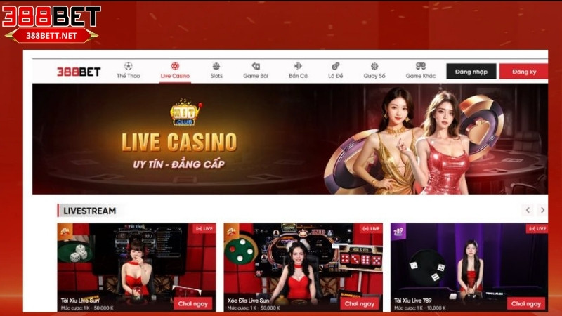 Khám phá sảnh live casino 388bet